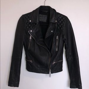 Allsaints Black Moto Leather Jacket